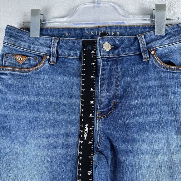 White House Black Market Skinny Jeans Womens Size 10 The Skimmer Tassel Hem Blue - Picture 9 of 13